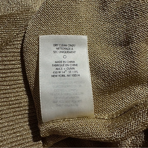 Alice+Olivia Dia Gold Metallic Sweater with Removable Embellished Collar - Small - Picture 13 of 15